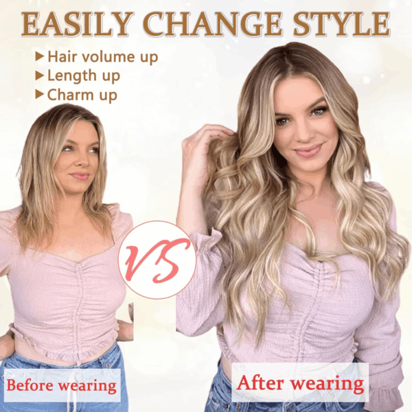Clip in Hair Extensions for Women, 6PCS Long Wavy Curly Clip on Hair Extensions 20 Inch Dark Roasted Coffee Mixed with Caramel Brown Synthetic Hairpieces - Image 2
