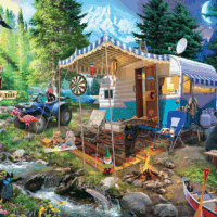 - Jeff Haynie - Mountain Retreat - 1000 Piece Jigsaw Puzzle for Adults - Challenging Puzzle Perfect for Game Nights - Finished Puzzle Size Is 26.75 X 19.75