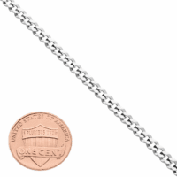 Solid 925 Sterling Silver Italian 3.5Mm Diamond Cut Cuban Link Curb Chain Anklet for Women, Made in Italy - Image 5