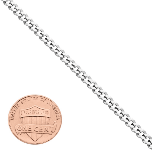 Solid 925 Sterling Silver Italian 3.5Mm Diamond Cut Cuban Link Curb Chain Anklet for Women, Made in Italy - Image 5