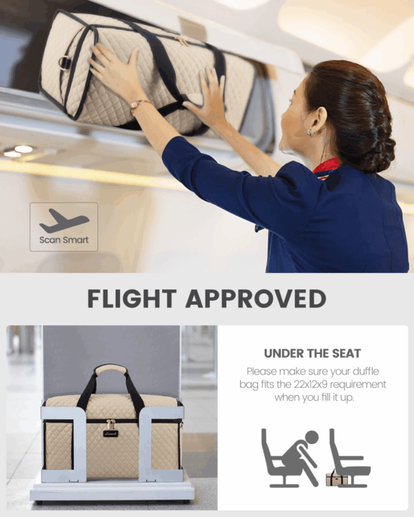 Travel Duffle Bag, Weekender Bags for Women, Carry on Duffel Bags for Airplanes, Overnight Bag with Toiletry Bag, Hospital Bag for Labor and Delivery, Yoga Gym Bag with Wet Pocket, 3Pcs Set - Image 5