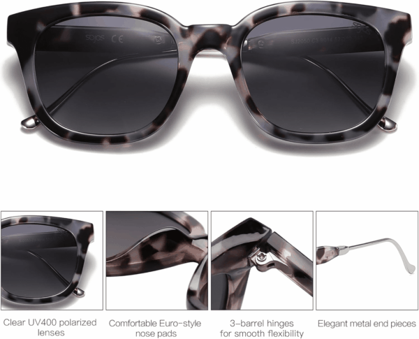 Classic Square Polarized Sunglasses Womens Mens Retro Trendy UV400 Sunnies SJ2050 - Image 2