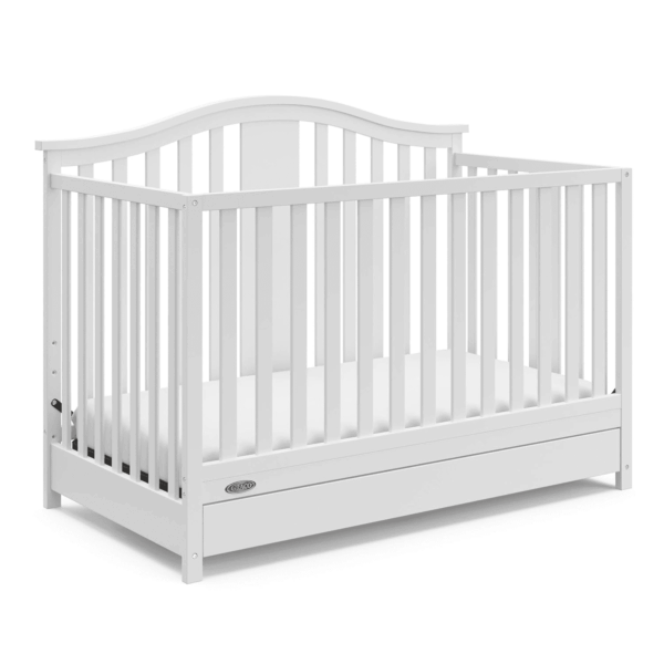 Solano 4-In-1 Convertible Crib with Drawer Combo (White) – GREENGUARD Gold Certified, Includes Full-Size Nursery Storage Drawer, Converts to Toddler Bed and Full-Size Bed - Image 8