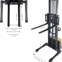Electric Walkie Stacker, 3300 Lbs Capacity 130“ Lift Height Powered Drive and Lift Electric Stacker, with Straddle Legs Adjustable Forks Material Lift - Image 3