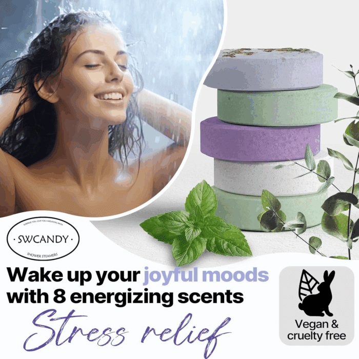 Shower Steamers Aromatherapy Birthday Gifts for Women -  8 Pcs Mothers Day Gifts for Mom Grandma Wife Her Men Teen Adults Bath Bombs Self Care with Natural Essential Oils Relaxation Home SPA - Image 3