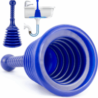 Sink and Drain Plunger for Bathrooms, Kitchens, Sinks, Baths and Showers. Small and Powerful, Commercial Style 'Plumbers Plunger' with Large Bellows