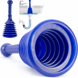 Sink and Drain Plunger for Bathrooms, Kitchens, Sinks, Baths and Showers. Small and Powerful, Commercial Style 'Plumbers Plunger' with Large Bellows