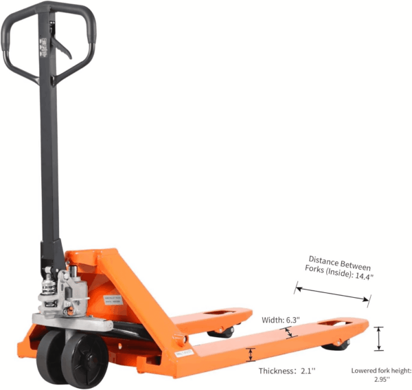 Tory Carrier Manual Pallet Jack 5500 Lb. Capacity, Pallet Truck 48 × 27 Fork Size Standard Duty Hand Trucks - Image 3