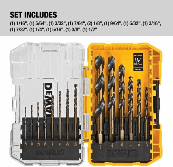 Drill Bit Set, 14-Piece, 135 Degree Split Point, for Plastic, Wood and Metal (DWA1184) - Image 6
