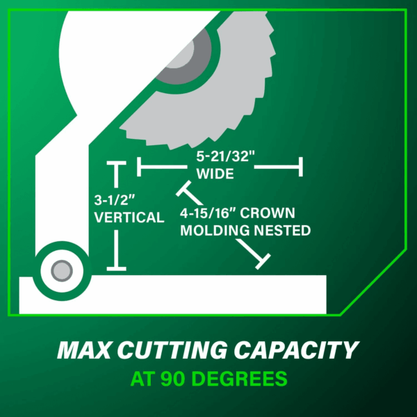 10-Inch Compound Miter Saw, 15-Amp Power Saw with Large 10-Inch Table, Precision Miter Angles, Single Bevel 0-45°, 24T TCT Blade, Positive Stops, Lightweight Design, C10FCGS - Image 9