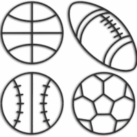 4 Packs Sports Room Decor for Boys Metal Modern Soccer Wall Art Decor Black Basketball Baseball Football Hanging Room Decorations for Kids Boy Sports Playroom Bedroom Nursery