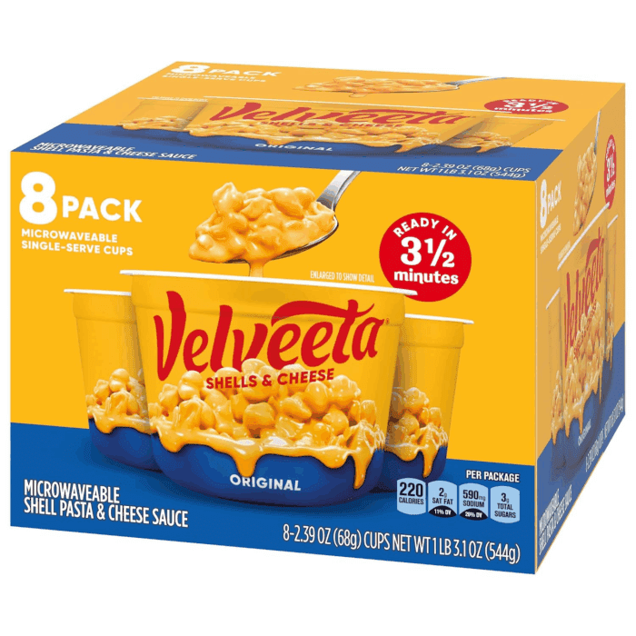 Shells & Cheese Original Microwaveable Shell Pasta & Cheese Sauce, 8 Ct Box, 2.39 Oz Cups - Image 9
