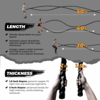 1.5/2 Inch Battle Ropes with Extra Protective Sleeve, Workout Ropes for Cross-Training Home Gym & Fitness Exercises, Strength Training - 30,40,50 Feet Lengths Available - Image 5