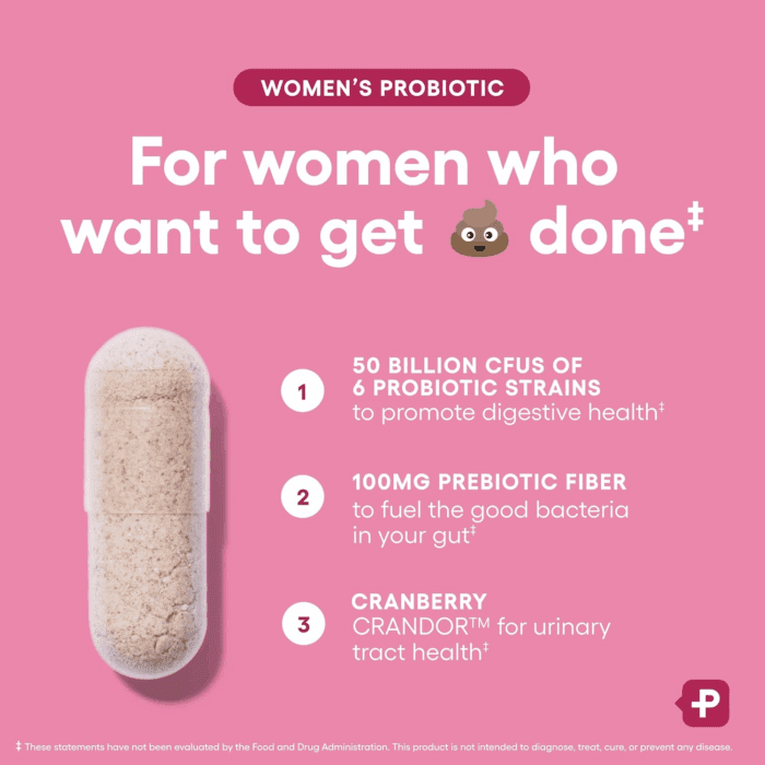 Probiotics for Women - PH Balance, Digestive, UT, & Feminine Health - 50 Billion CFU - 6 Unique Strains for Her - Organic Prebiotics, Cranberry Extract+ - Women Probiotic - 30 CT - Image 4