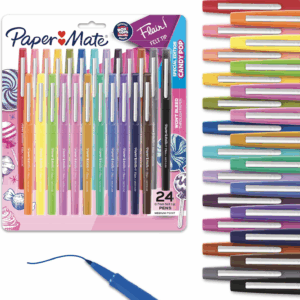 Flair Felt Tip Pens, Medium Point 0.7 Millimeter Marker Pens, Back to School Supplies for Teachers & Students, Assorted Colors, 24 Count