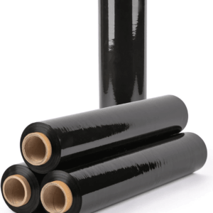 Packing Stretch Wrap Industrial Grade for Moving | Heavy Duty 4 Pack | 18 X 1500 FT - 80 Gauge Thick | Wrap Roll Ideal for Furniture, Pallets | Black