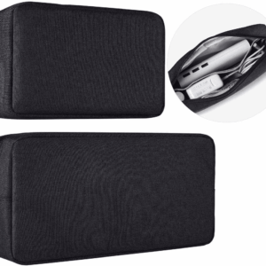 Universal Electronics Accessories Case, 2-Pack Portable Soft Carrying Case Bag Wire Cable Organizer for Hard Drive, Power Adapter, Laptop Mouse, Cosmetics Kit, Small+Big-Black