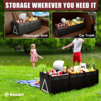 Sturdy Car Trunk Organizer with Premium Insulation Cooler Bag, Heavy Duty Collapsible Trunk Storage Organizer for Car, SUV, Truck, or Van (3 Compartments, Red) - Image 5