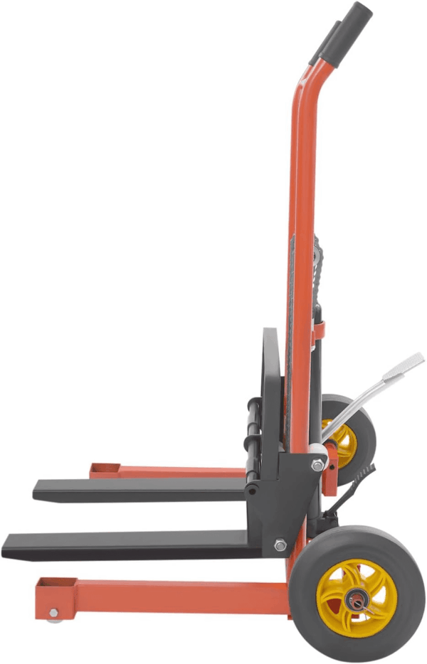Hydraulic Material Lift Winch Stacker, 36" Max Lift 577 Lbs Max. Load, Pallet Truck Dolly, Lift Table, Fork Lift with 9" Wheels Hydraulic Material Lift Pallet Truck (36" Max Lift, 577 Lbs Max. Load) - Image 6