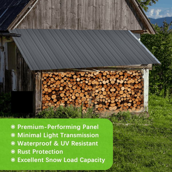Metal Galvanized Steel Roof Panels, L42.52"×W16.77" Tin Roofing Panel, Roof Protector for Garages, Sheds, Stables and Mobile Homes, Grey (20PCS, 99 Ft²) - Image 3