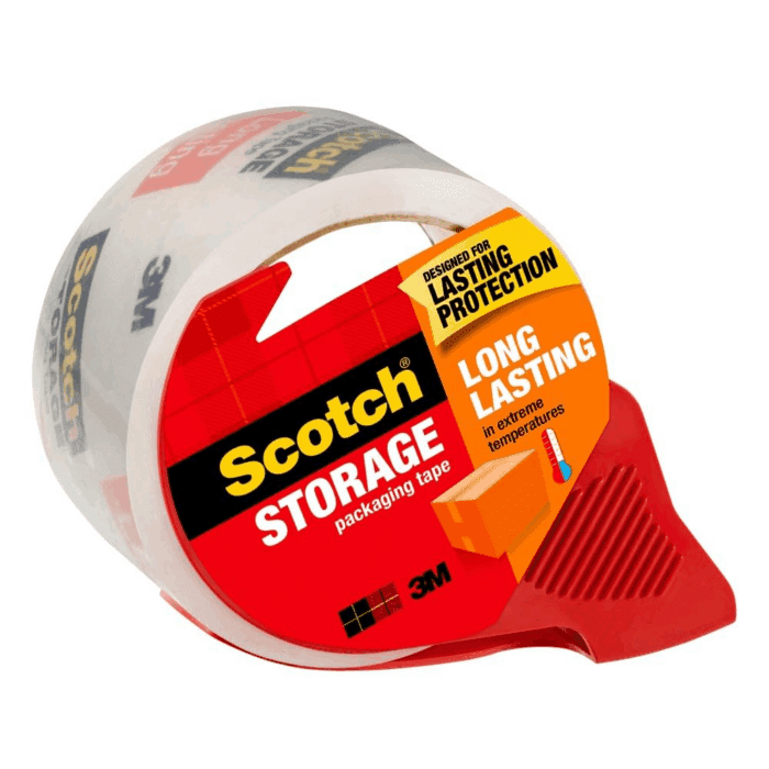 Long Lasting Storage Shipping Packaging Tape, 1.88" X 38.2 Yd, 1 Roll with Dispenser (3650S-RD-ESF) - Image 8