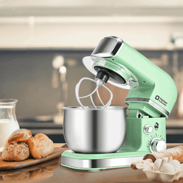 Stand Mixer,3.2Qt Mini Electric Food Mixer,6 Speeds Portable Lightweight Kitchen Mixer for Daily Use with Egg Whisk,Dough Hook,Flat Beater (Green) - Image 7