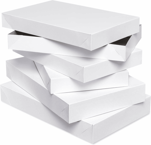 White Valentines Day Gift Boxes with Lids, 3 Medium and 2 Large (5-Count)