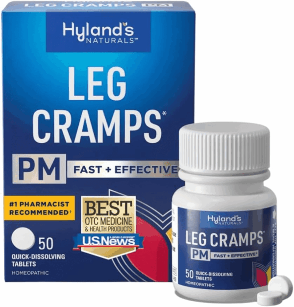 , Leg Cramps PM Tablets, Nighttime Formula, Natural Relief of Calf, Foot and Leg Cramps at Night, Quick Dissolving Tablets, 50 Count