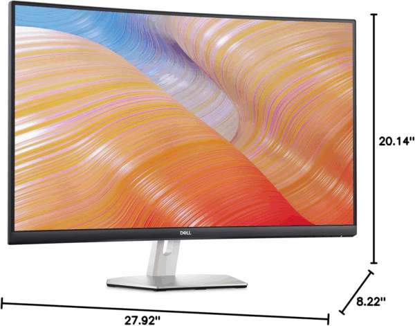 S3222HN Curved Monitor - 31.5-Inch FHD (1920X1080) 75Hz 4Ms 1800R Curved Display, HDMI Connectivity, AMD Freesync Technology, Tilt Adjustability - Silver - Image 12