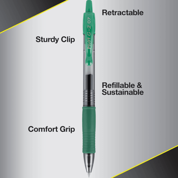 , G2 Premium Gel Roller Pens, Fine Point 0.7 Mm, Green, Pack of 12 - Image 5