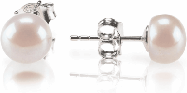 Sterling Silver, 14K Gold Plated, AAA+ Quality Handpicked Freshwater Cultured Stud Pearl Earrings