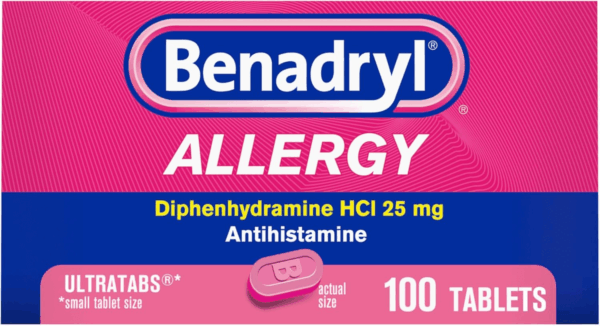 Ultratabs Antihistamine Allergy Relief Medicine, Diphenhydramine Hcl Tablets for Relief of Cold & Allergy Symptoms Such as Sneezing, Runny Nose, & Itchy Eyes & Throat, 100 Ct