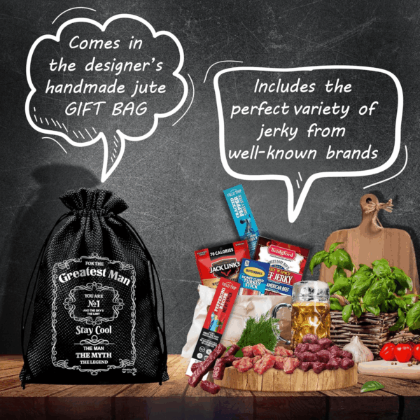Beef Jerky Gift Baskets for Men - Dad Gifts, Birthday Gifts for Men Who Have Everything with Beef Jerky Variety Pack - Mens Gifts, Dad Birthday Gift, Care Package for Men, Husband Birthday Gift By - Image 3