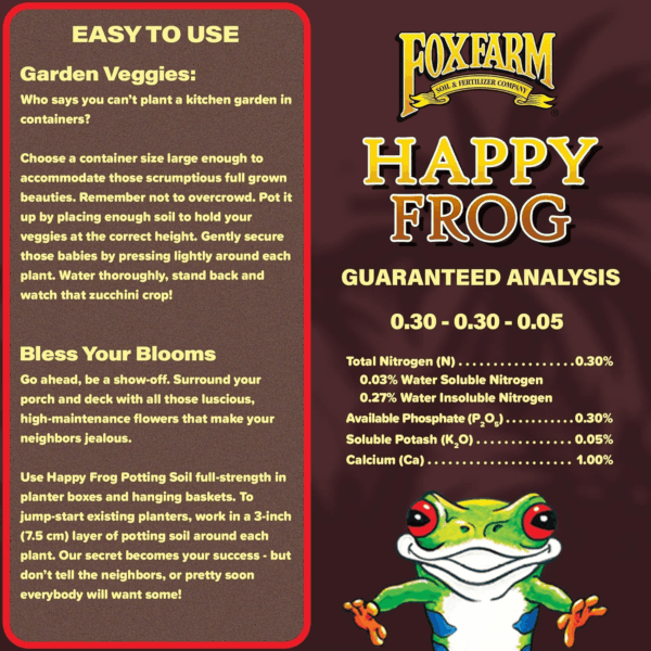 Happy Frog Potting Soil, 2Cu Ft - for Indoor/Outdoor Container Plants, Improves Root Efficiency, Ph Adjusted for Optimal Nutrient Uptake - Contains Mycorrhizae and Humic Acids - Image 3