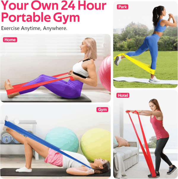 Resistance Bands for Working Out, Exercise Bands for Physical Therapy, Stretch, Recovery, Pilates, Rehab, Strength Training and Yoga Starter Set - Image 5