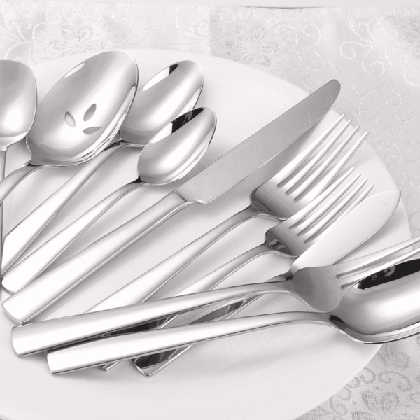 45-Piece Silverware Set Flatware Cutlery Set Service for 8, Durable Stainless Steel Tableware in Ergonomic Design Size and Weight, Kitchen Utensil Sets with Steak Knives, Rust-Proof, Dishwasher Safe - Image 7