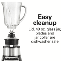 Wave Crusher Blender for Smoothies with 40 Oz Glass Jar and 14 Functions, Ice Sabre Blades & 700 Watts for Consistently Smooth Results, Black + Stainless Steel (54221) - Image 6