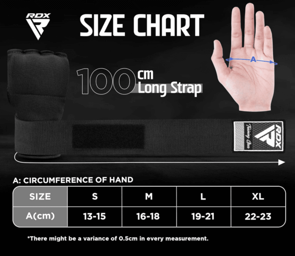 Gel Boxing Hand Wraps Inner Gloves Men Women, Quick 100Cm Long Wrist Straps, Elasticated Padded Fist under Mitts Protection, Muay Thai MMA Kickboxing Martial Arts Punching Training Bandages - Image 4