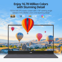 Portable Monitor 15.6Inch FHD 1080P USB C HDMI Gaming Ultra-Slim IPS Display W/Smart Cover & Speakers,Hdr Plug&Play, External Monitor for Laptop PC Phone Mac (15.6'' 1080P) - Image 2