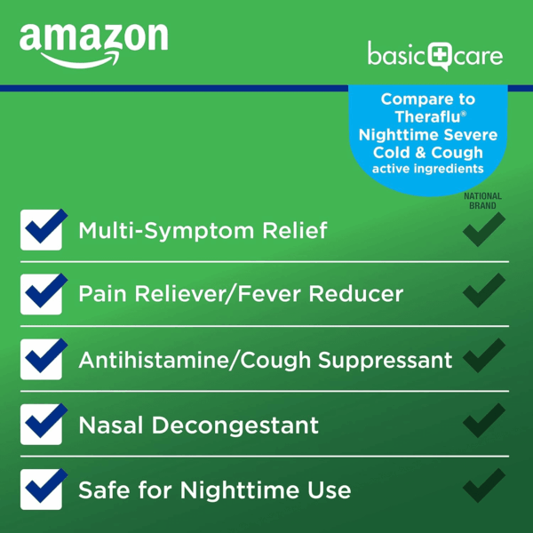 Nighttime Severe Cold, Flu and Cough Suppressant Medicine Powder, Pain Reliever/Fever Reducer, Nasal Decongestant, Antihistamine, Honey Lemon Infused with White Tea Flavors, 6 Count - Image 3