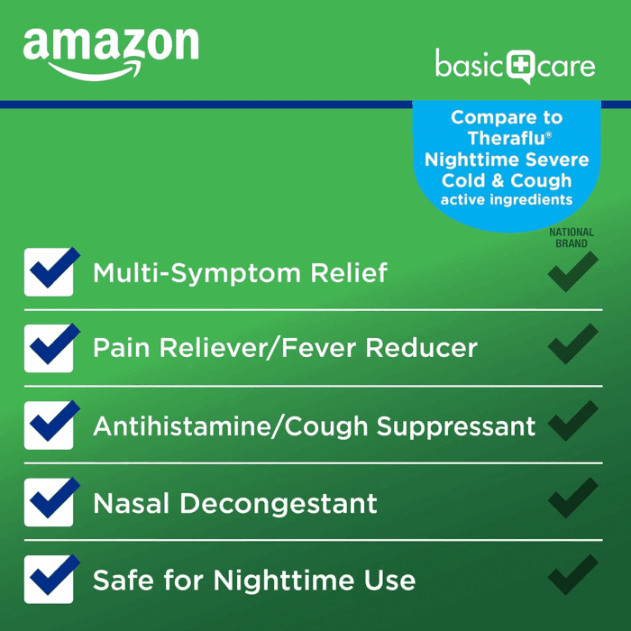 Nighttime Severe Cold, Flu and Cough Suppressant Medicine Powder, Pain Reliever/Fever Reducer, Nasal Decongestant, Antihistamine, Honey Lemon Infused with White Tea Flavors, 6 Count - Image 3