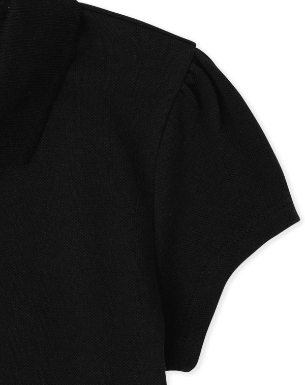 Girls' Short Sleeve Ruffle Pique Polo - Image 3