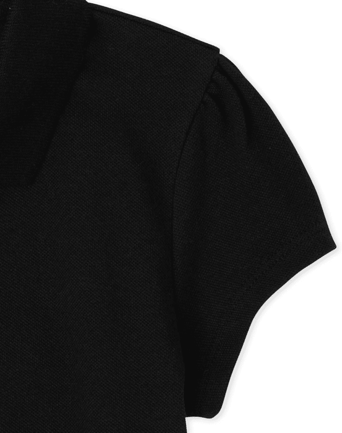 Girls' Short Sleeve Ruffle Pique Polo - Image 3