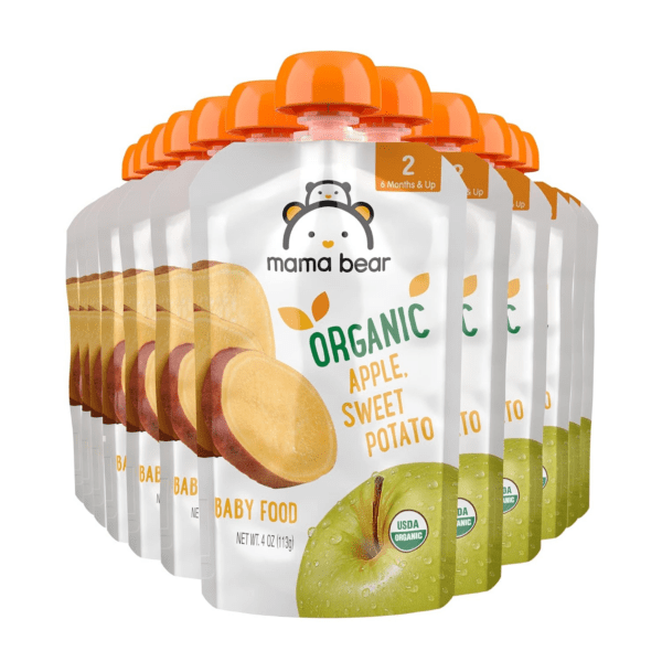 Amazon Brand -  Gluten Free Organic Baby Food, Stage 2, Apple, Sweet Potato, 4 Ounce (Pack of 12) - Image 7