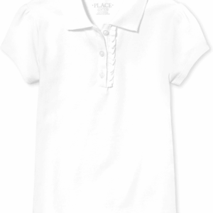 Girls' Short Sleeve Ruffle Pique Polo
