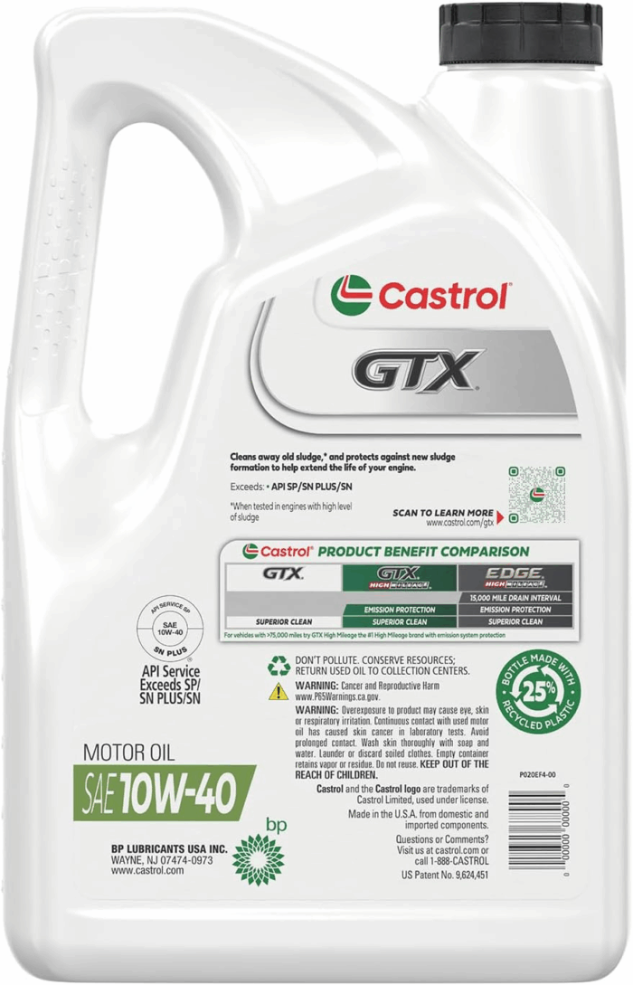 GTX 10W-40 Conventional Motor Oil, 5 Quarts - Image 3