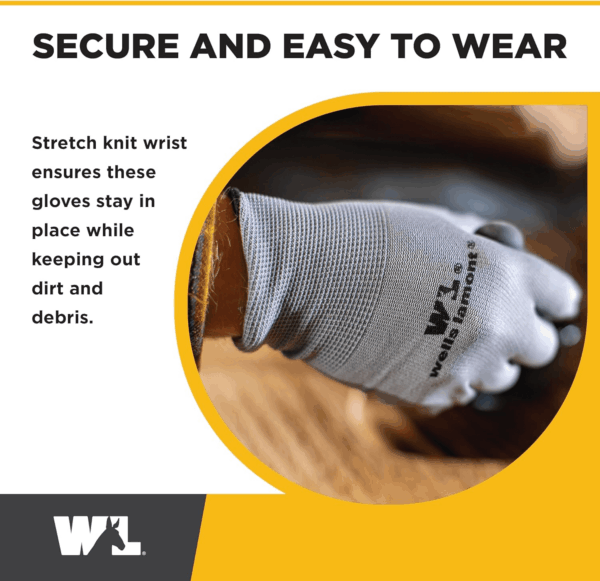 Pack Nitrile Work Gloves | Lightweight, Abrasion Resistant, Blue/Grey | Large - Image 4