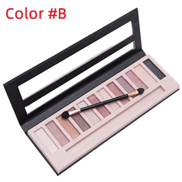 12 Colors Makeup Smoky Eyeshadow Palette Natural Nude Matte Shimmer Glitter Pigment Eye Shadow Pallete Set Black Eye Shadow Halloween Make up for Women (Color E Smokey) - Image 6