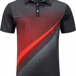 Mens Golf Shirt Dry Fit Athletic Polo Shirts Moisture Wicking Performance 3D Print Short Sleeve
