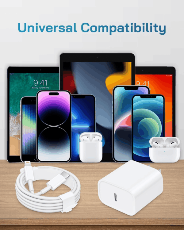 I Phone Charger Fast Charging-20W USB-C Block with 6 Ft Cord [Mfi Certified] Compatible with IP 14/13/12/11/X Series, I Pad & More [3 Pack] - Image 7